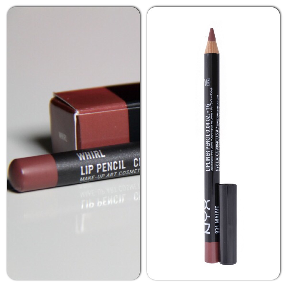 whirl mac lip liner dupe
